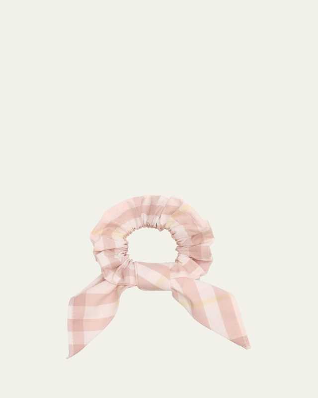 Girl's Tie Cotton Check Scrunchie